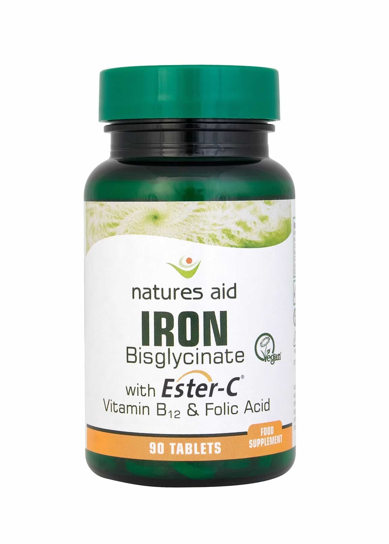 Natures Aid Iron Bisglycinate 90 Tablets