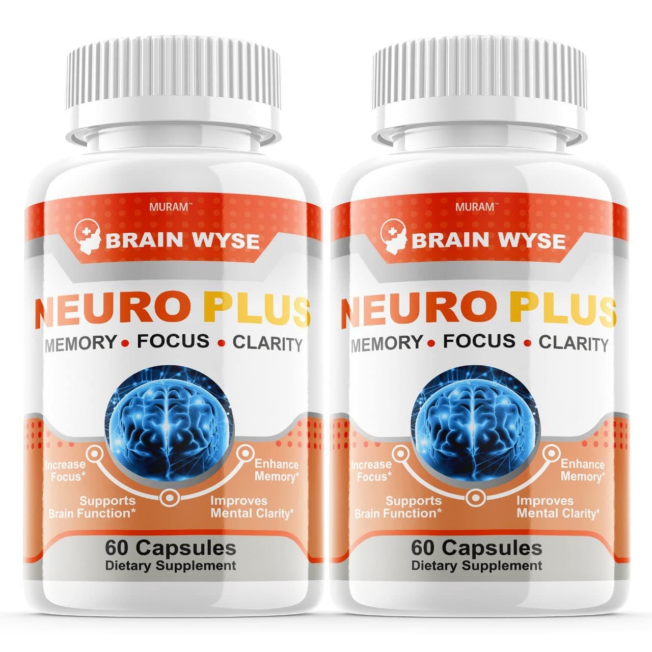 (2 Pack) Neuro Plus Pills, Original Neuro Plus Brain and Focus Supplement, Neuroplus Smart Pill, Memory Booster, 2 Month Supply
