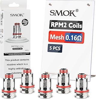 SMOK RPM 2 Mesh Coil 0.16 ohm, for RPM2 Series Pods, RPM2 Coilhead (5pcs, No Nicotine) AMZ UK Edition with Exclusive Barcode