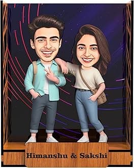 Personalized Couple Caricature Gift Custom Cartoon Photo Frame for Husband Wife Girlfriend Boyfriend Unique Romantic Gift for Couples