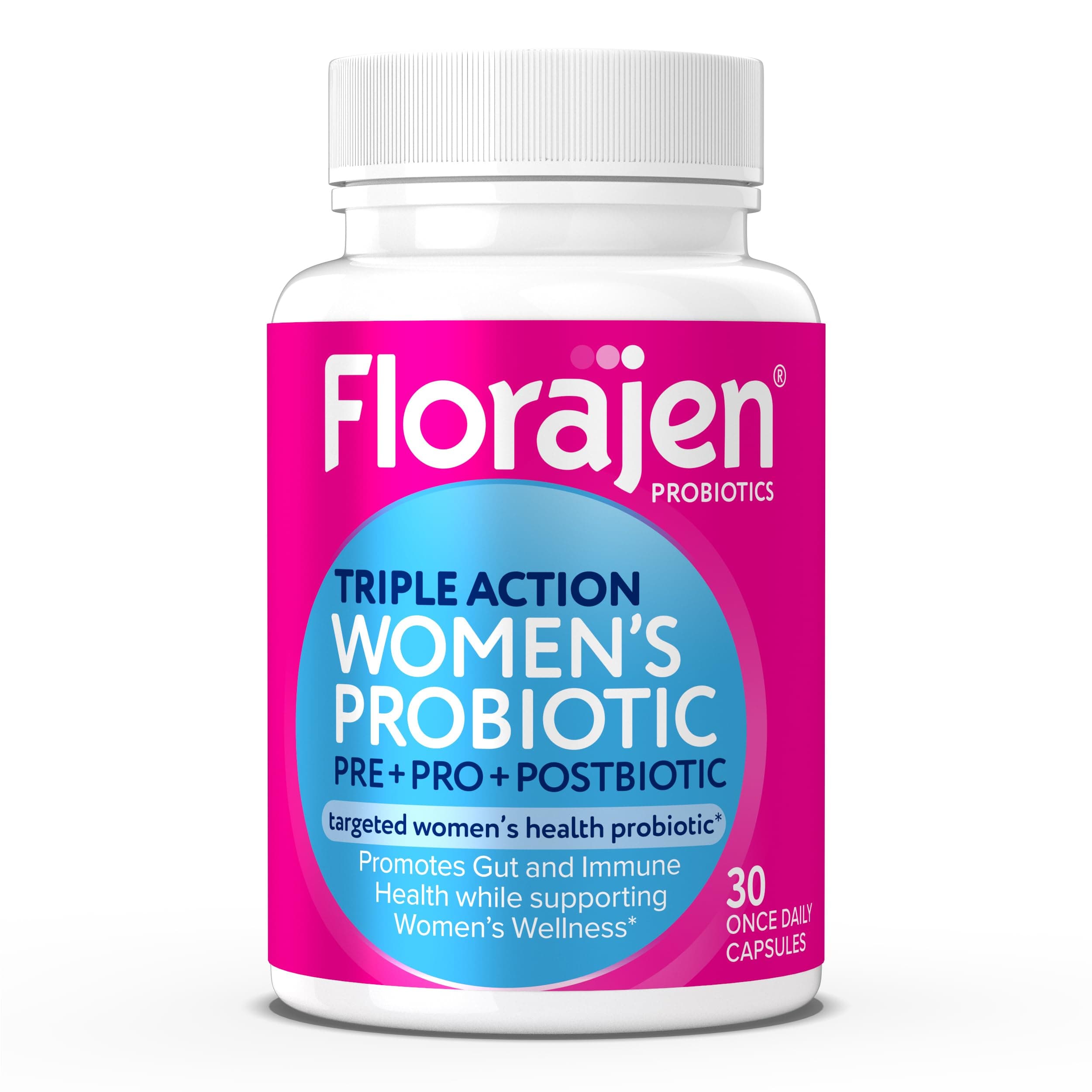 Women's Complete Triple-Action Prebiotic + Probiotic + Postbiotic for Digestive & Immune Support - Fast-Acting Relief from Constipation & Bloating - Gluten-Free - Vegan - Non-GMO - 30-Count