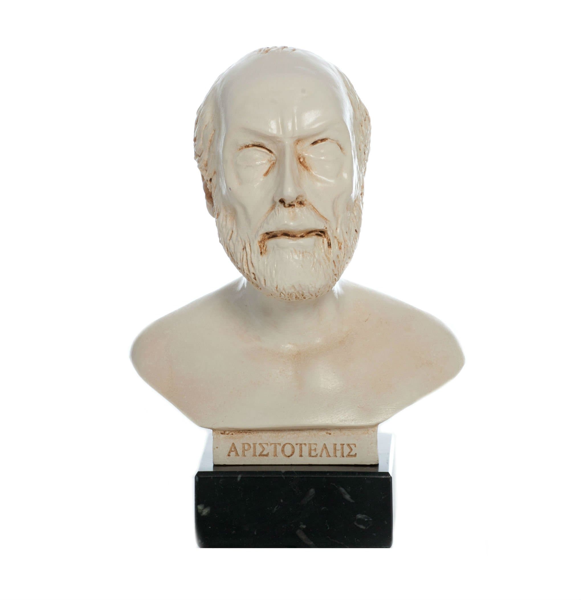 Aristotle Bust Statue with Greek Marble Base