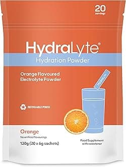 Effervescent Electrolytes Powder Sachets - 20 Flavoured Sticks - Rapid Rehydration - Prevent Dehydration - Achieve Optimal Hydration (20 Sachets, Orange)
