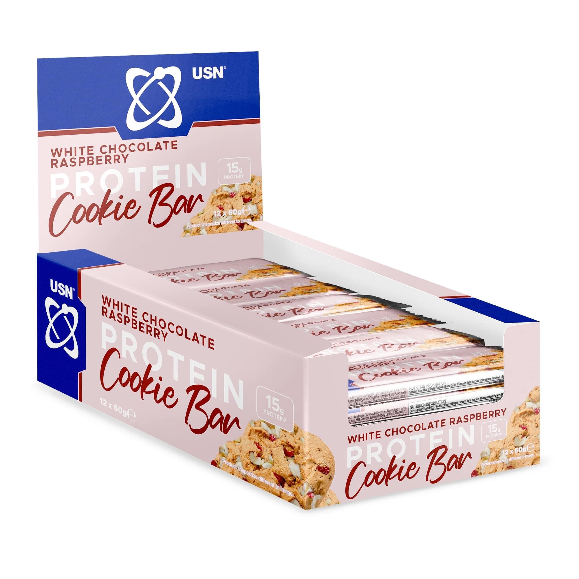 Trust Cookie Bar, White Chocolate & Raspberry Protein Cookie: High Protein Bars, Perfect On-the-Go & Post-Workout Protein Snacks (12 x 60g Bars per Pack)