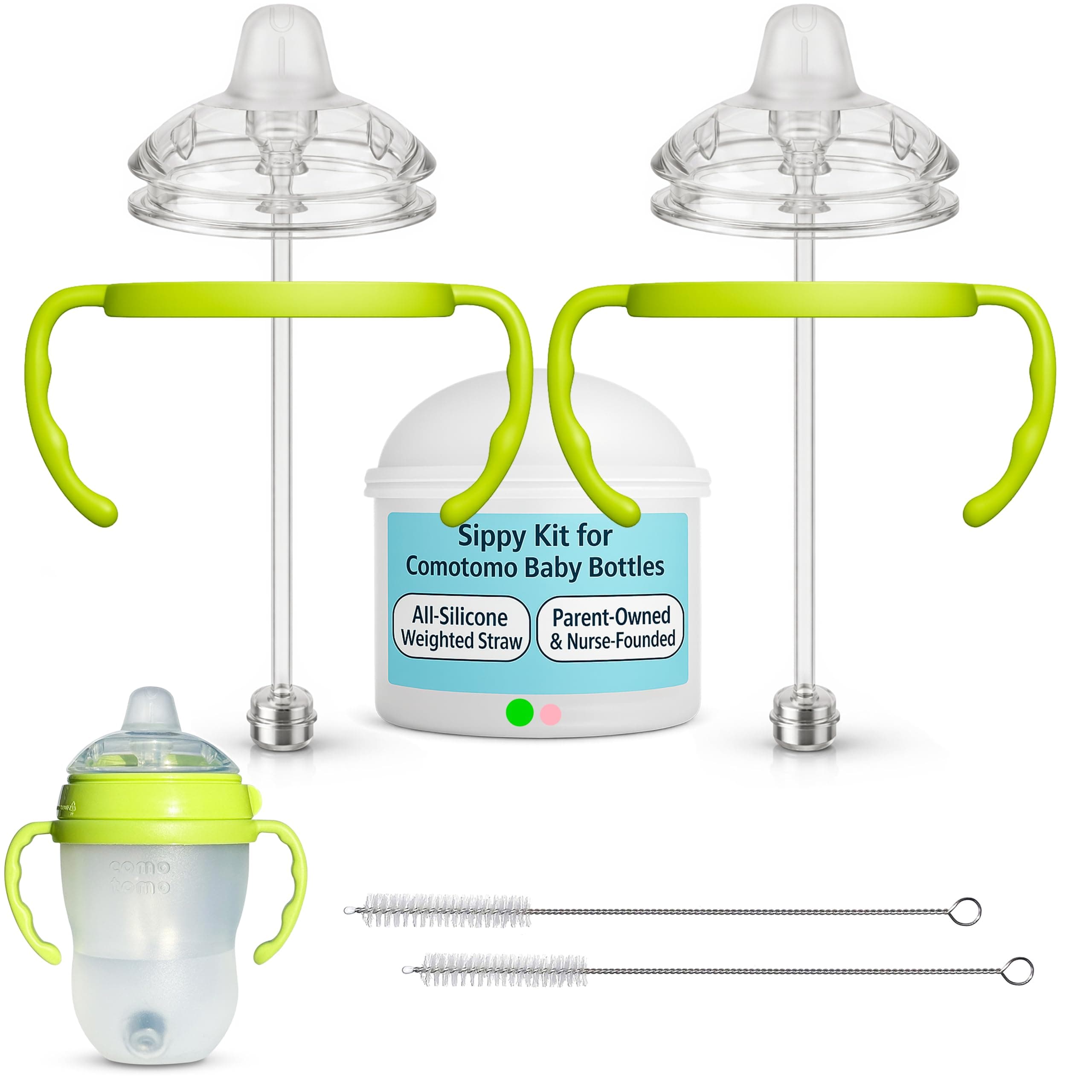Sippy Cup Conversion Kit for Comotomo Baby Bottles