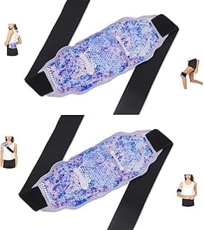 Premium Hot Cold Gel Bead Ice Packs by FOMI Care | 2 Pack | Cool Compress for Lower Back, Shoulder, Knee, Bicep, Stomach | Coccyx, Sciatica, Tailbone Pain Relief | Flexible, Reusable Heating Pad