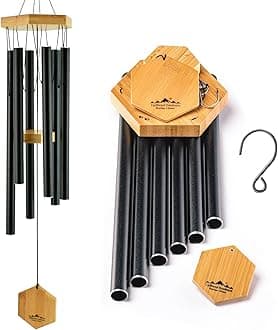 Wind Chimes for People WHO Like Their Neighbors, Soothing Melodic Tones & Solidly Constructed Bamboo/Aluminum Chime, Great as a Quality Gift or to Keep for Your own Patio, Porch, Garden, or Backyard.