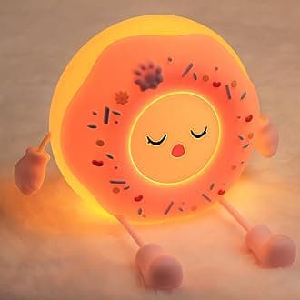 OkiyiD - Donut Lamp, Kawaii Silicone Night Lamp for Girls, Cute Soft LED Lamp, Dimmable Light Donut, Rechargeable Bedside Lamp for Kids, Bedroom Decor