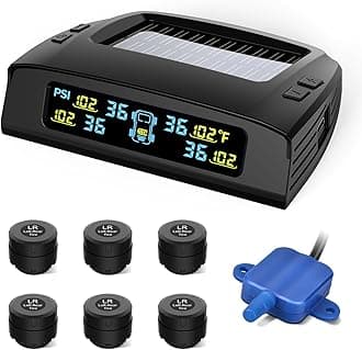 RV Tire Pressure Monitoring System, Solar Charge TPMS, 6 Sensors & 5 Alarm Modes, M7-3 2024 Updated Color Display, W/Repeater for Longer Distance Transmission, 0-87 PSI for RV Trailer Camper