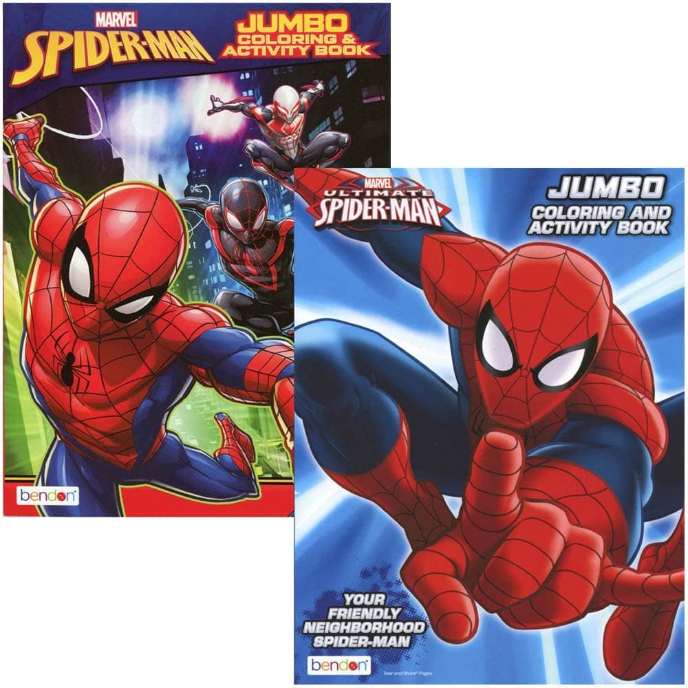 Spiderman Coloring & Activity Book Set Bundle (2 Books)