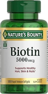 Biotin, Supports Metabolism for Cellular Energy and Healthy Hair, Skin, and Nails, 5000 mcg, 150 Softgels
