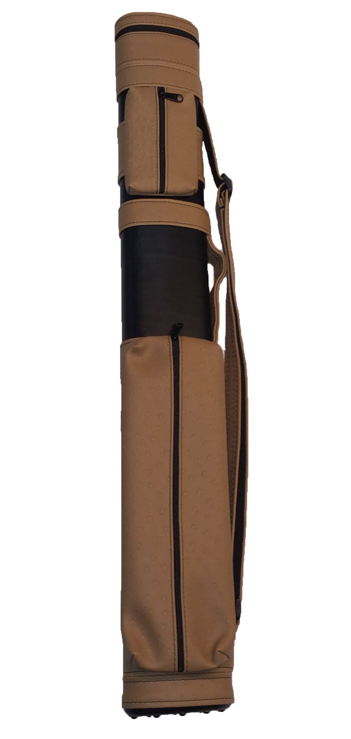 Giuseppe 2 x 2 Pool Cue Custom Carry Case - Tan/Black 2 Butt 2 Shaft
