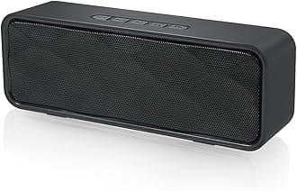 Wireless Bluetooth Speaker with AUX/USB/TF Card Slot,Outdoor Portable Stereo Speaker with HD Audio,Enhanced Bass, Dual-Driver,Handsfree Calling, FM Radio Speaker for Travel,Party (Black)