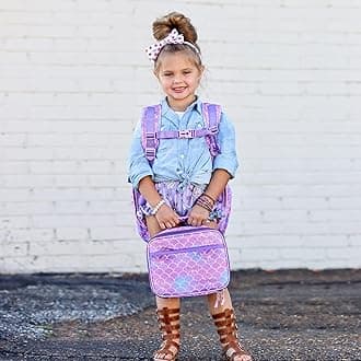 mibasies Kids Lunch Box for Girls Toddler, Insulated and Reusable Lunch Bag for School, Mermaid Tail