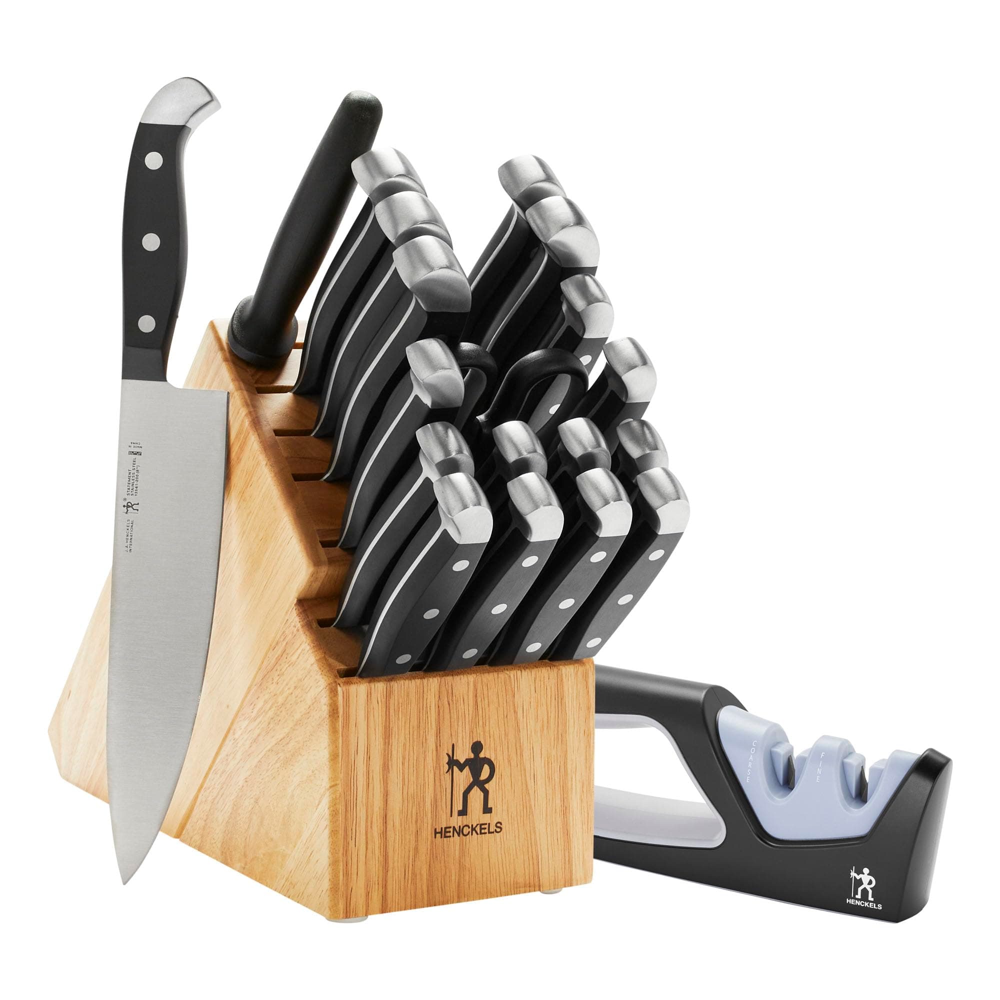 Razor-Sharp 20-Piece Statement Knife Set with Block, With Bonus Sharpener, German Engineered Knife Informed by over 100 Years of Masterful Knife Making