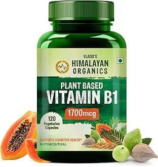 HIMALAYAN ORGANICS Plant-Based Vitamin B1 | Rich in Antioxidants | Supports Memory And Energy (120 Capsules)