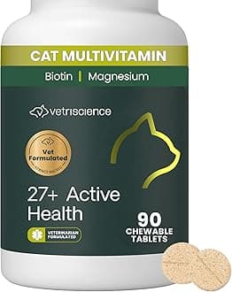 27+ Active Health Chewable Tablets, Nu Cat Daily Multivitamin for Cats and Kittens, Balanced Vitamins, Minerals and Antioxidants, Fish, 90 Count