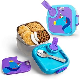 rabitat Lunchmate Mini Stainless Steel Lunch Box with Spoon - 500 ML (Love You to The Moon)