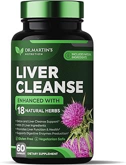 Liver Cleanse Detox & Repair Formula Supplement | For Enhanced Liver & Gut Health | Boosts Energy | Antioxidant with 21 Ingredients Milk Thistle, Silymarin, Artichoke, Dandelion, Beet, Chicory & More