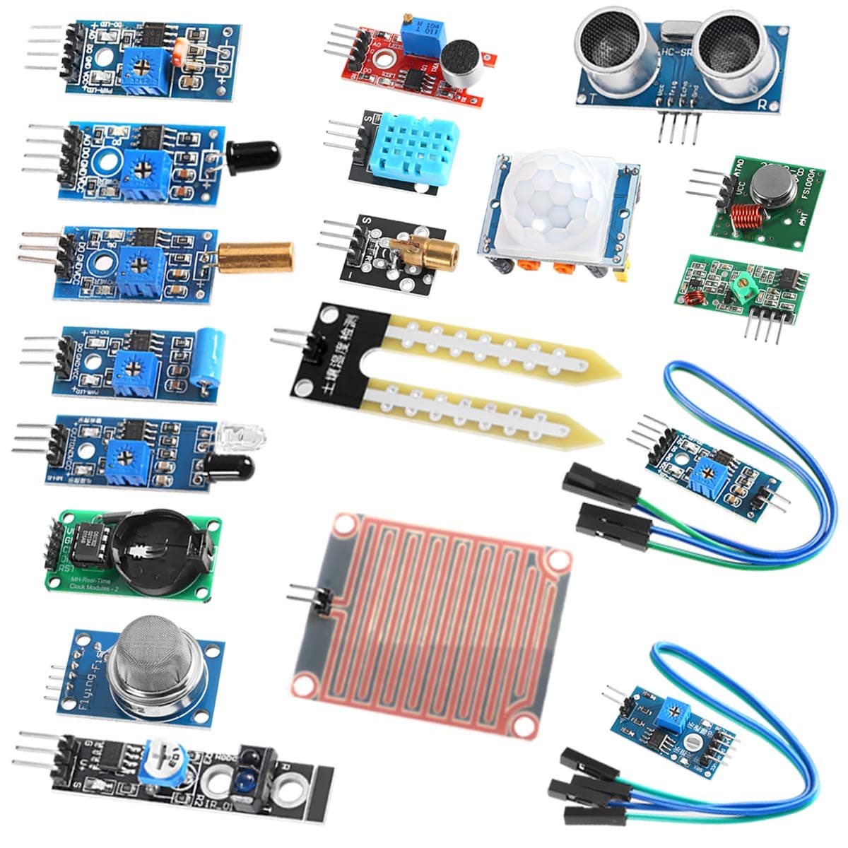 UMLIFE Sensor Modules Kit, 16 in 1 Arduino Raspberry Project Super Starter Kits for UNO R3 Mega2560 Mega328 Nano Raspberry Pi 3 2 Model B K62
