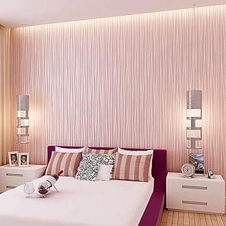 Striped 3D Embossed Wallpaper - Mix Plain Thick Textured Wallpaper for Bedroom, Living Room, Hallway