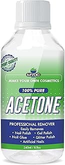 100% Pure Acetone Nail Polish Remover for Natural, Gel & Acrylic Nails, Quick Professional Strength (240 ml (8.11 Fl Oz))