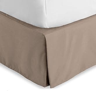 Bare Home Kids Pleated Twin Bed Skirt - 15-Inch Tailored Drop Easy Fit - Bed Skirt for Twin Beds - Center & Corner Pleats (Twin, Taupe)