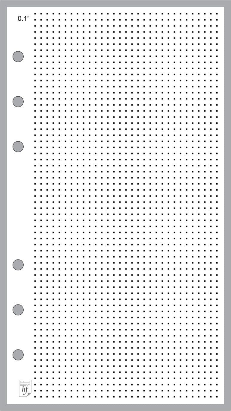 Personal Size 1/10" Dot Grid Paper Refill, Sized and Punched for Filofax Personal Notebook (3.7" x 6.75")