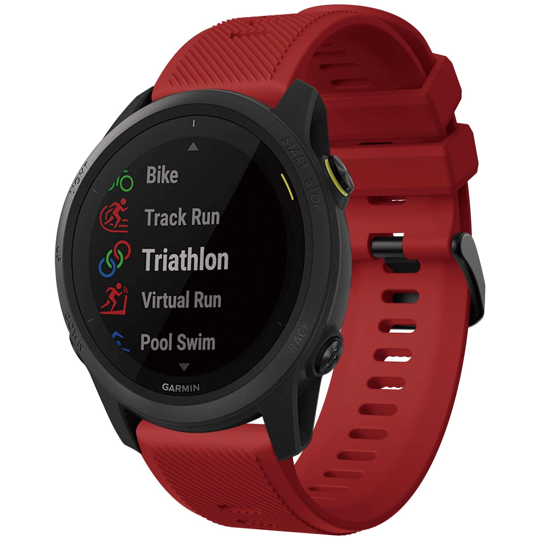 Compatible with Garmin Forerunner 745 Bands, 22mm Soft Silicone Quick Release Replacement Wristbands with Metal Buckle for Garmin Forerunner 745/Vivoactive 4 Watch Band Sport Strap Accessories