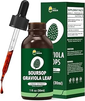 Organic Soursop Graviola Leaf Extract Liquid Drops | Soursop Bitters Liquid | GMP Certified | Vegan, Non-GMO, Gluten Free | Immune Support | 1 Fl Oz