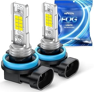 Marsauto H11/H8 LED Fog Light Bulb, 10000 Lumens 6000K White Super Bright & Compact H16/H8/H11 LED Bulb, 1:1 Mini Size Plug and Play Fog Lights, Side Marker & Parking Light Combos, Pack of 2