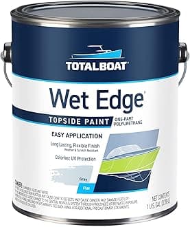 TotalBoat Wet Edge Topside Marine Paint Premium Polyurethane Coating for Boats, RVs, Exterior Trim, Fiberglass, Metal, and Wood (Flat Gray, Gallon)