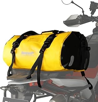 Rhinowalk Waterproof Dry Bag 45L Duffle Bag Motorcycle Travel Luggage with Large Storage Space Motorbike Rear Rack Trunk Bag for Boating, Bicycle-Yellow