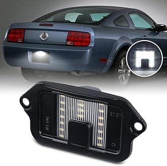 LED License Plate Light Assembly for Ford Mustang 2005-2009 Rear Bumper Tag Lamps 6000K White, 1PC