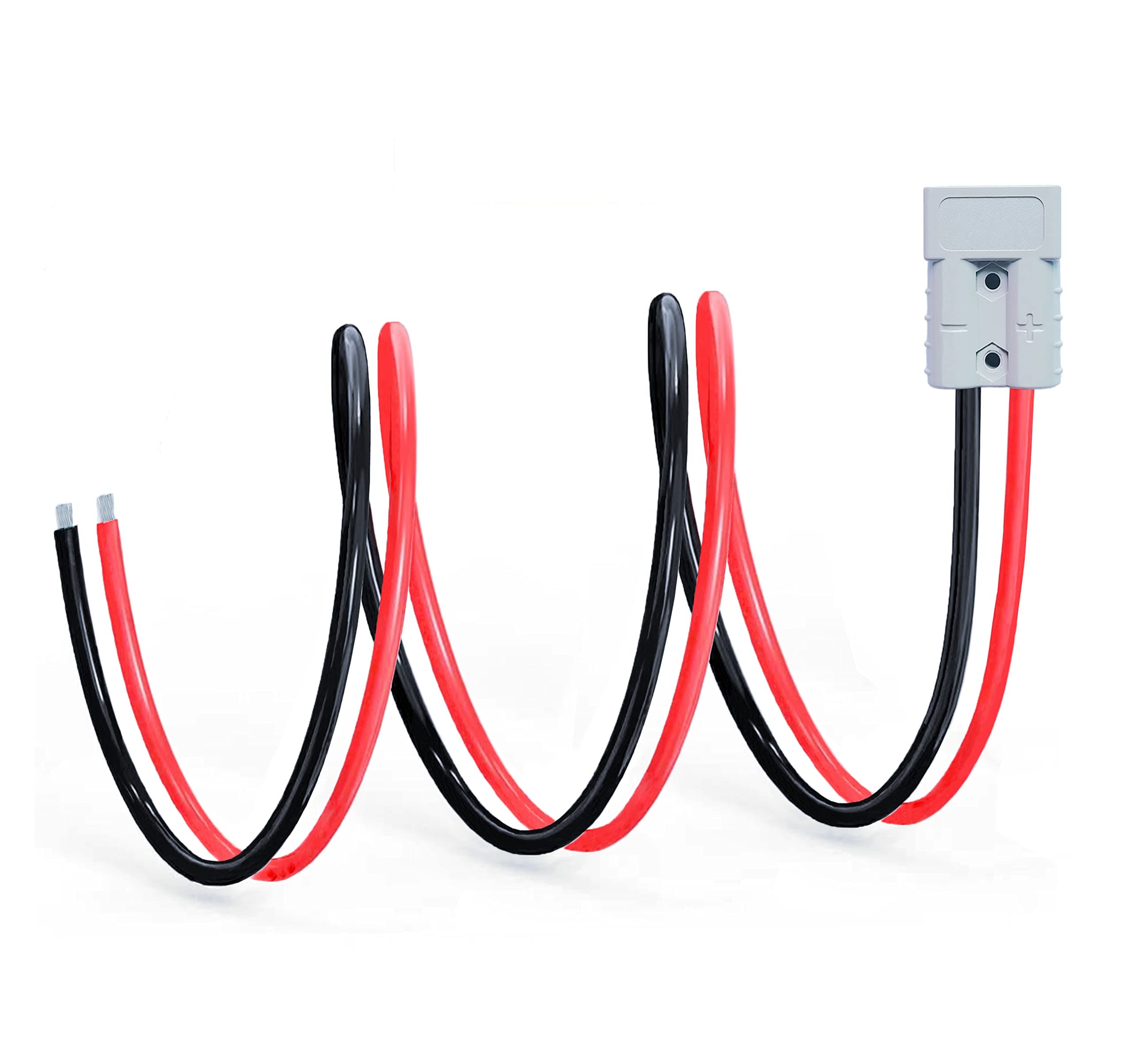 Electric Forklift Charging Plug Cable,Anderson Plug Connector Cable,50A Battery Quick Connector,Jumper Cable Connector,with 10AWG 60cm Cable Towing Winch Quick Connect Cable.(50A Anderson)