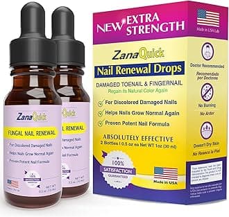 ZanaQuick Extra Strength Toenail & Fingernail Repair Drops - Nail Care Renewal for Thick, Damaged & Discolored Nails - 2 Pack