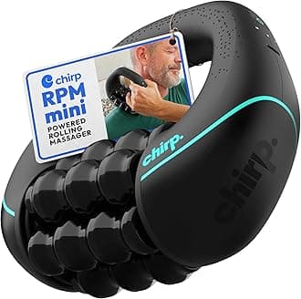 Chirp RPM Mini - Rolling Percussive Massager, Percussive Therapy, Whole Body Relief, Deep Tissue and Muscle Recovery, Percussion Massage, Rechargeable, Hands-Free Base, Powerful, 3-Speed Spin
