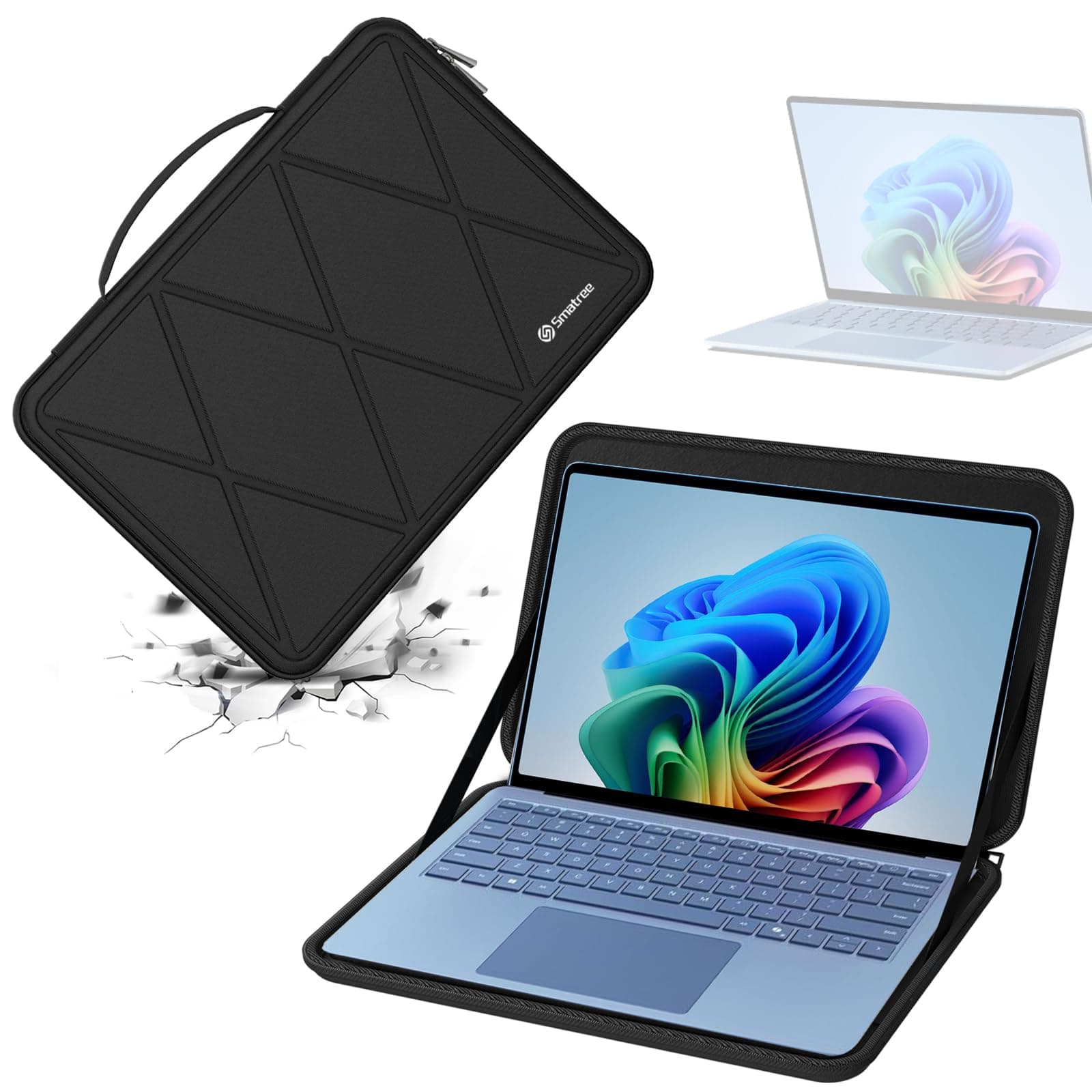 Hard EVA Protective Sleeve Case Compatible for 15 inch Microsoft Surface Laptop/Tablet 2024 Copilot+PC; 14 inch HP mt22 Mobile Thin Client Laptop, Waterproof and Anti-Shock Bag (X8269)