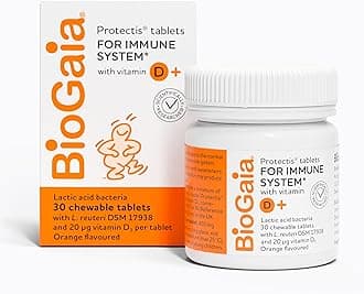 BIOGAIA Protectis Probiotic Tablets with Vitamin D3, Orange Flavoured, 30 Tablets