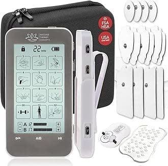 TENS Unit Muscle Stimulator for PainRelief - Professional Dual Therapy Machine with 12 Modes and 20 Levels - Complete Accessory Set for Back and Neck Pain