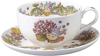 T97285A/4660-5 My Neighbor Totoro Tea Cup & Saucer, Linden Arrowwood Version, 11.0 fl oz (325 cc), Microwave Safe, 1 Pair, Bone China