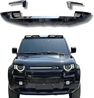 Front Bumper Lip Chin Spoiler ABS Front Bumper Lip Body Kit for 2020-2026 Land Rover Defender 90 110 130 3Pcs Black Front Bumper Spoiler Splitter, Air Chin Body Kit Defender Accessories