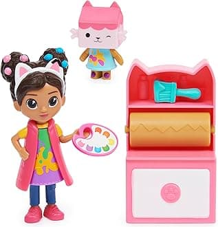 Gabby's Dollhouse Art Studio Set with 2 Toy Figures,2 Accessories, Delivery and Furniture Piece, Kids Toys for Ages 3 and up