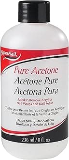 Supernail Pure Acetone Nail Polish Remover - Professional Strength for Acrylic, Gel & Dip Powder, Fast & Quick Gel Nail Polish Remover, 8 fl oz