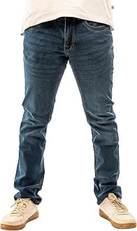 Men's Denim Jeans Straight Fit - Classic Fit - Basic Denim Mens Jeans Trousers - Black & Blue - Work Clothing - Straight Cut