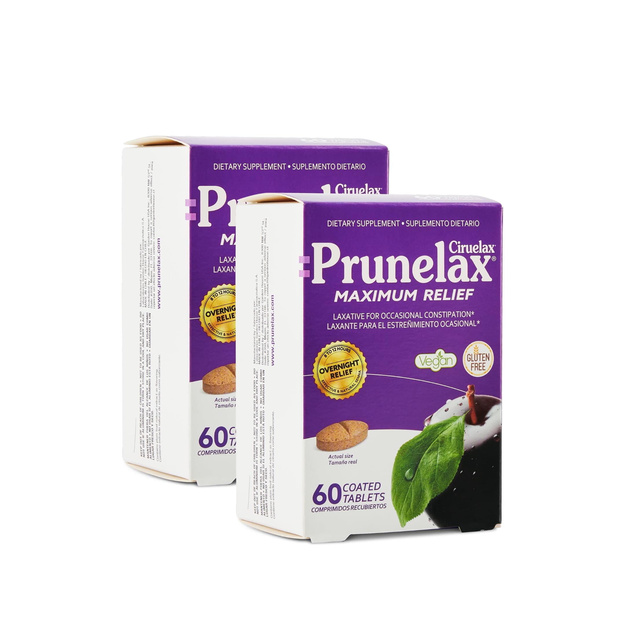 Prunelax Tablets - Extra Strength Natural Laxative Supplement Containing High Strength Senna for Constipation Relief & Restore Normal Bowel Motion-120 Tablets