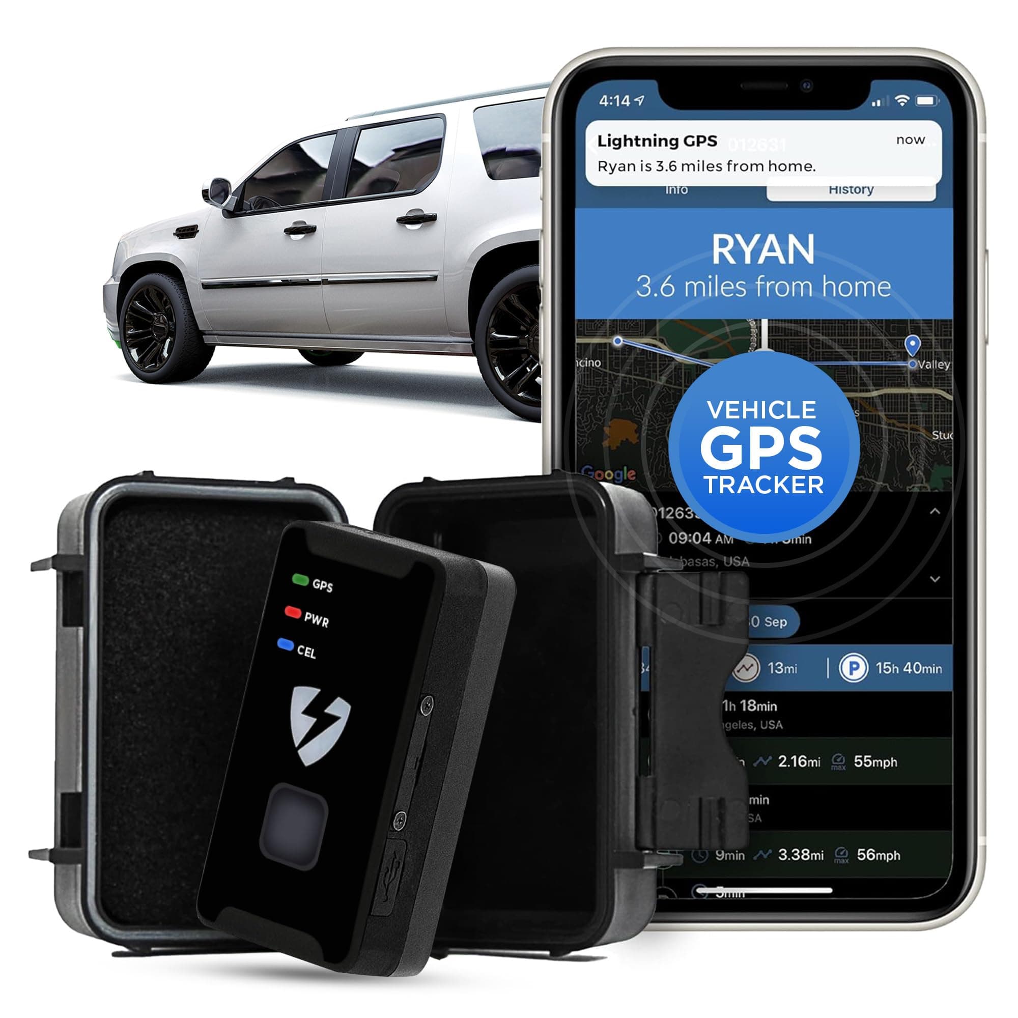 - Lightning GPS GL300 Car Tracker Device for Vehicles w/Magnetic Case – Hidden GPS Tracker for Fleet Security, Long Range Vehicle Tracking, Discreet, Ideal for Cars and Trailers, Subscription Required