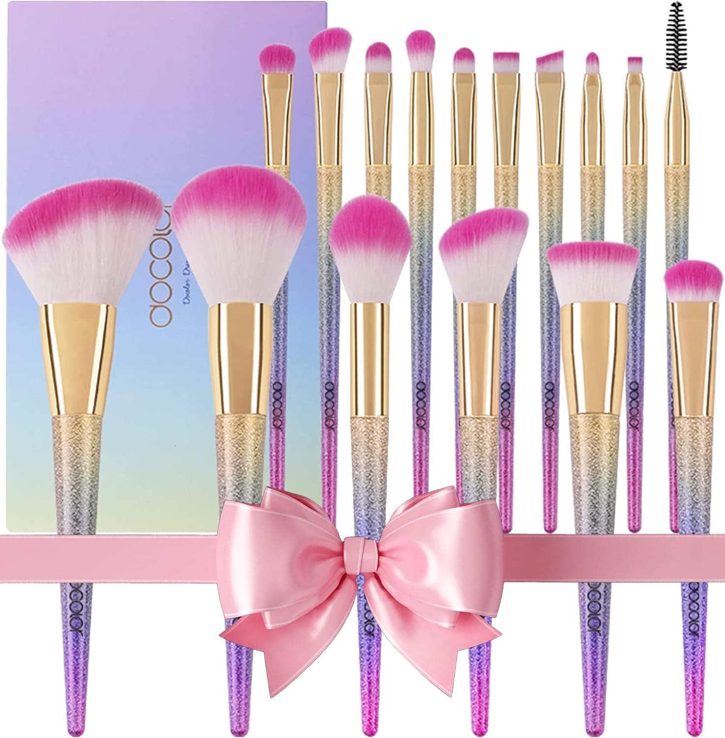 Makeup Brushes Set, Professional Make Up Brushes with Gift Box, Foundation Eyebrow Concealer Eyeshadow Bronzer Blush Contour Powder Eyeline Lip Makeup Brush Set