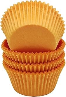 - Premium Orange Greaseproof Cupcake Liners Muffin Paper Baking Cups Standard Size, 100-Count
