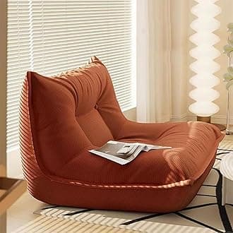 Caterpillar Bean Bag Chair Furniture Sofa Couch Lounge Reading for Living Room Home Decorative Upholstered Side Chairs Modern Armless Accent Chairs (Orange)